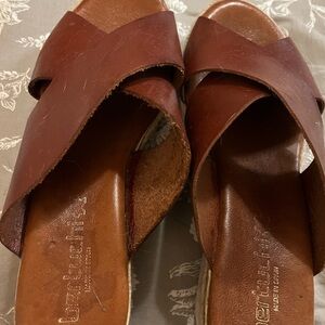 Beautiful handmade leather sandals purchased in Spain. Very unique, comfortable.